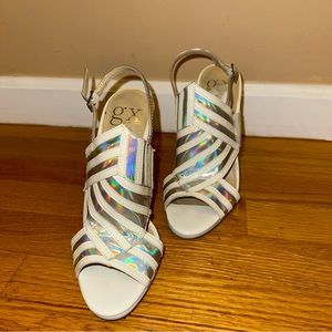 Metallic White Heels